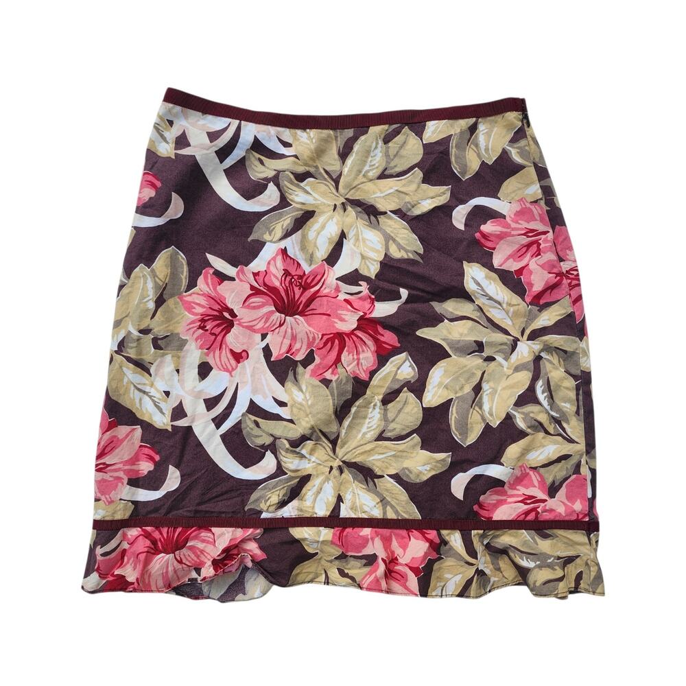 The Limited Floral Ruffle Hem Skirt Women’s Size 8 Y2K